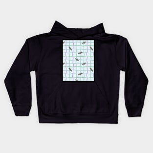 Wobbly Checkers and Bats - Halloween Pattern - Pastel Colors Kids Hoodie